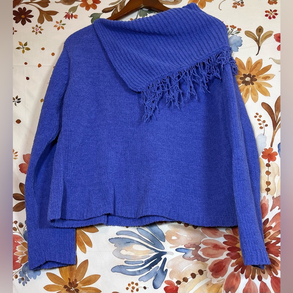 VTG Tally Ho M Blue Purple Soft Knit Cowl Neck Spring Fall Winter Sweater City - Picture 2 of 6